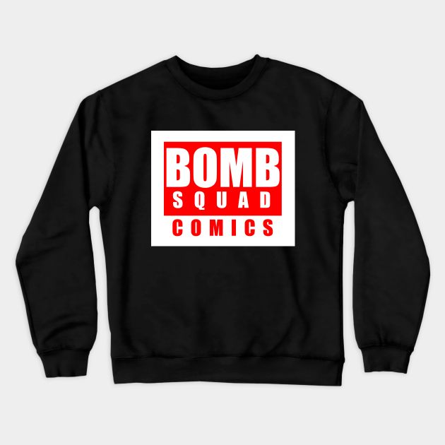 Bomb Squad Comics - Solid Logo Crewneck Sweatshirt by GodzillaMendoza